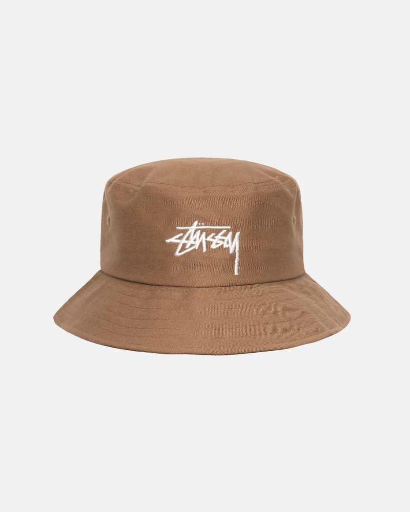 Stussy Big Stock Men\'s Bucket Hats Brown | IL0000405