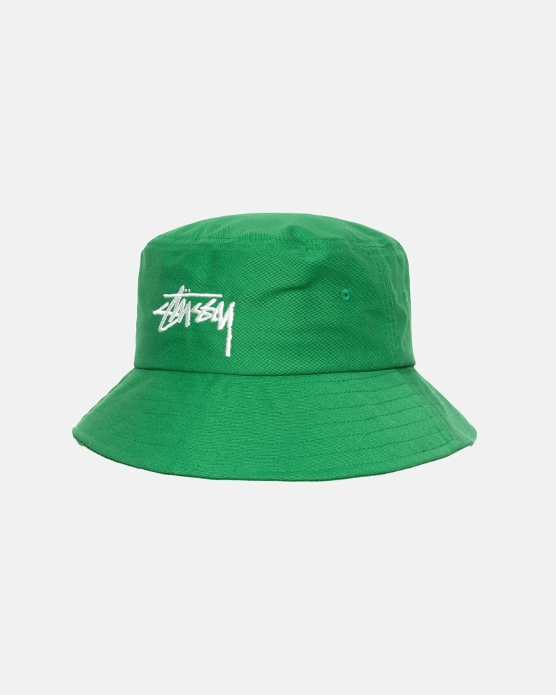 Stussy Big Stock Men's Bucket Hats Green | IL0000407