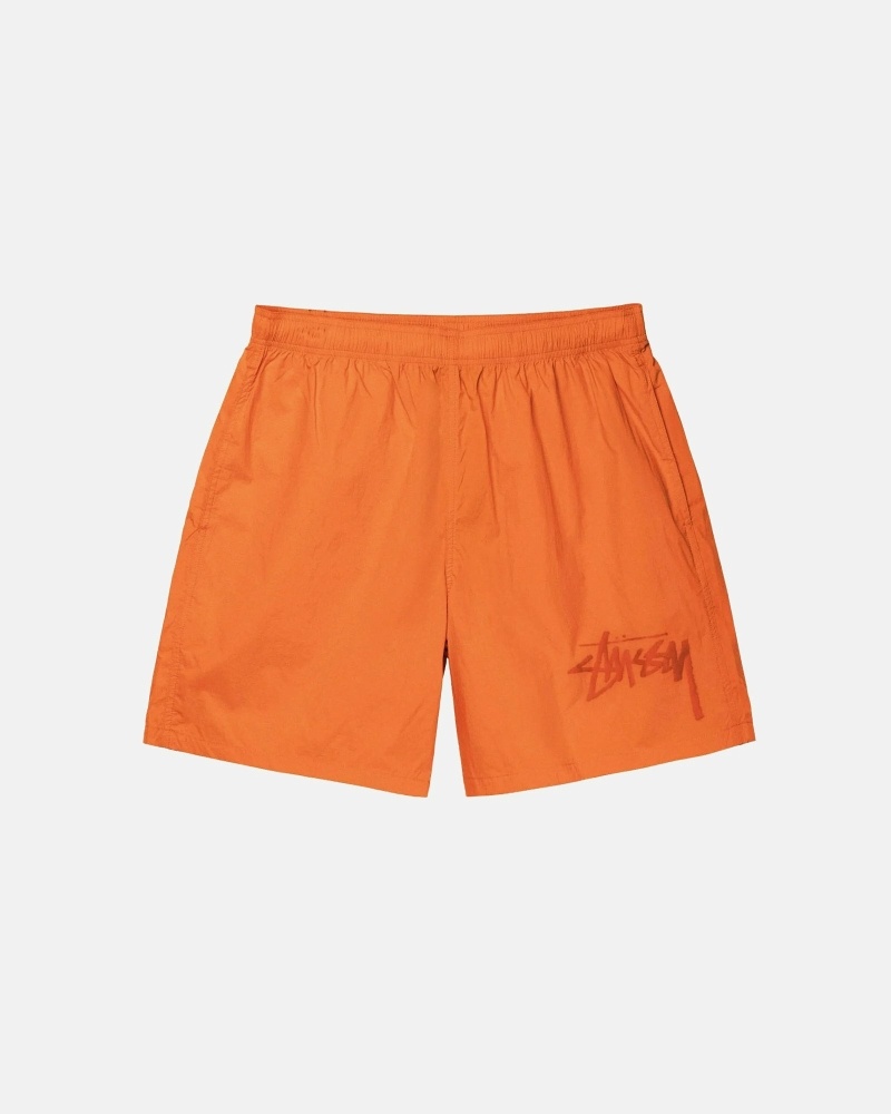 Stussy Big Stock Nylon Short Men\'s Shorts Orange | IL0000624