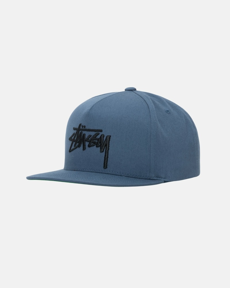 Stussy Big Stock Point Crown Men's Caps Navy | IL0000408