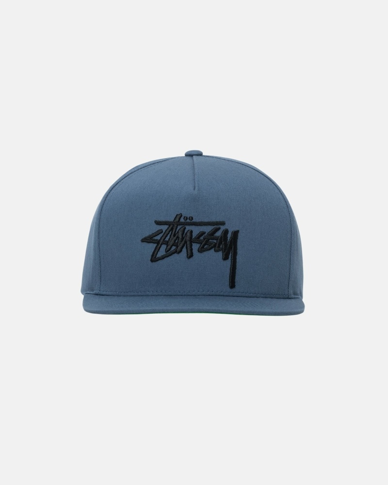 Stussy Big Stock Point Crown Men\'s Caps Navy | IL0000408