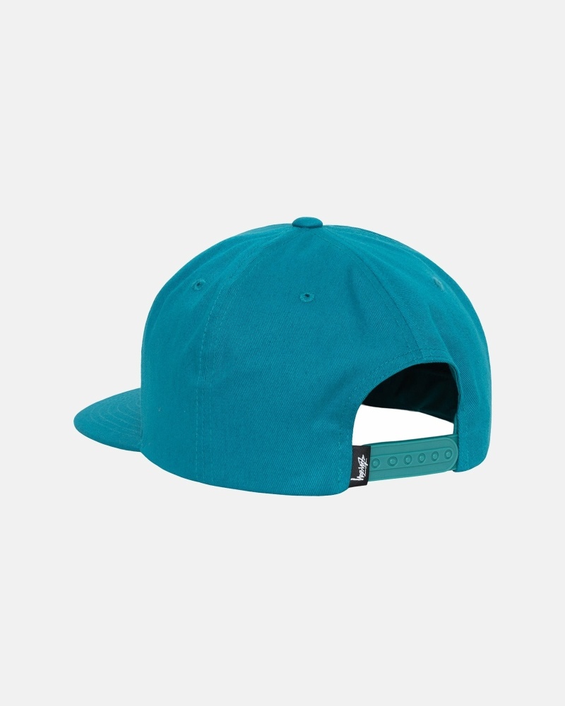 Stussy Big Stock Point Crown Men's Caps Turquoise | IL0000410