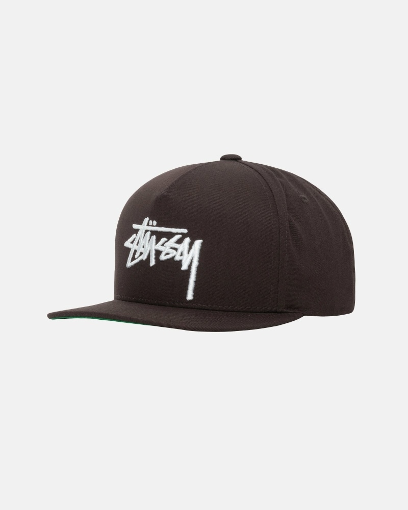 Stussy Big Stock Point Crown Men's Caps Brown | IL0000411