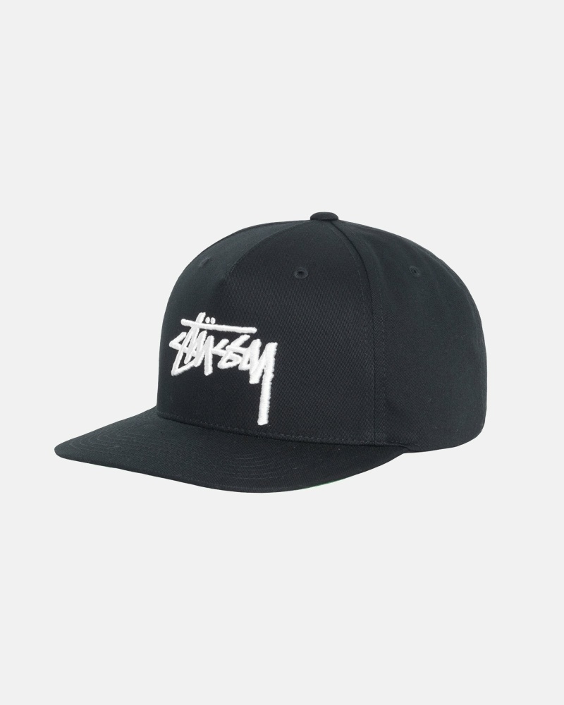 Stussy Big Stock Point Crown Men's Caps Black | IL0000412