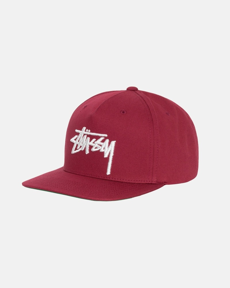 Stussy Big Stock Point Crown Men's Caps Claret | IL0000413