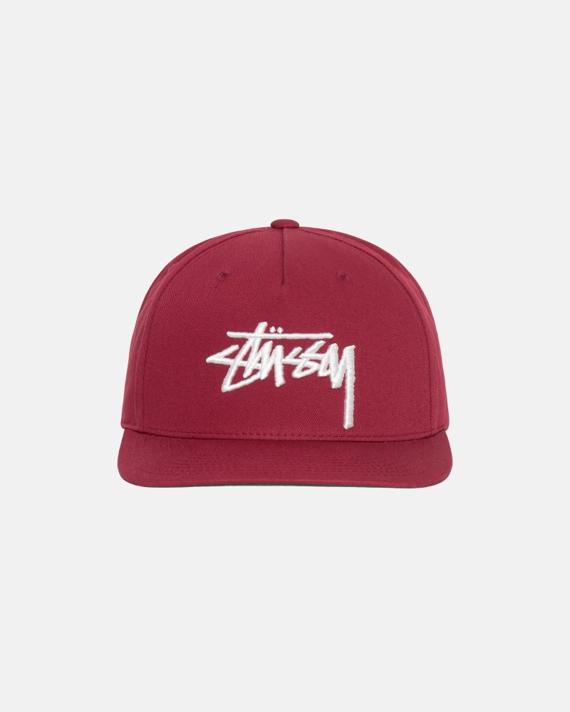 Stussy Big Stock Point Crown Men\'s Caps Claret | IL0000413