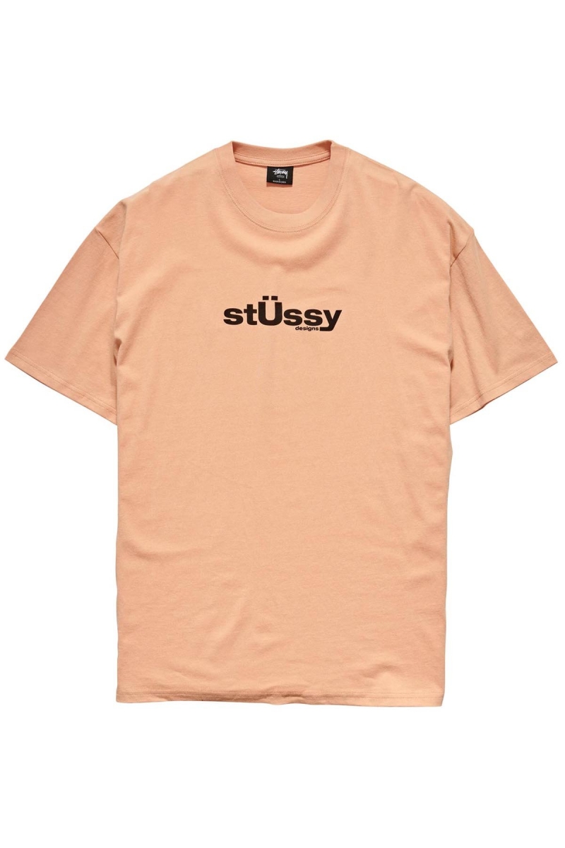 Stussy Big U SS Men\'s T Shirts Orange | IL0000114