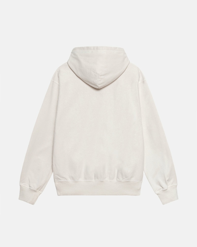 Stussy Block Sport Pigment Dyed Men's Hoodies Beige | IL0000019