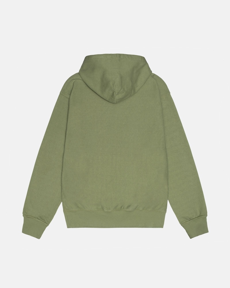 Stussy Block Sport Pigment Dyed Men's Hoodies Green | IL0000021