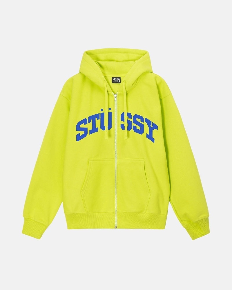 Stussy Block Sport Zip Men\'s Hoodies Light Green | IL0000022