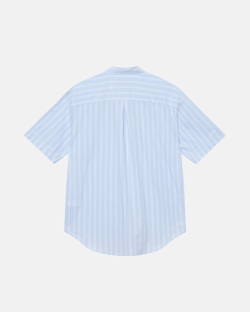 Stussy Boxy Striped Ss Men's Shirts Stripes | IL0000299