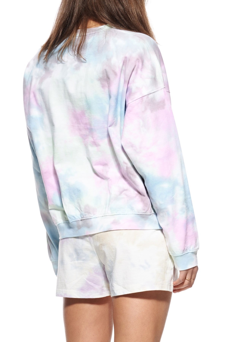 Stussy Breeze Tie Dye Crew Women's Sportswear Pink | IL0000750