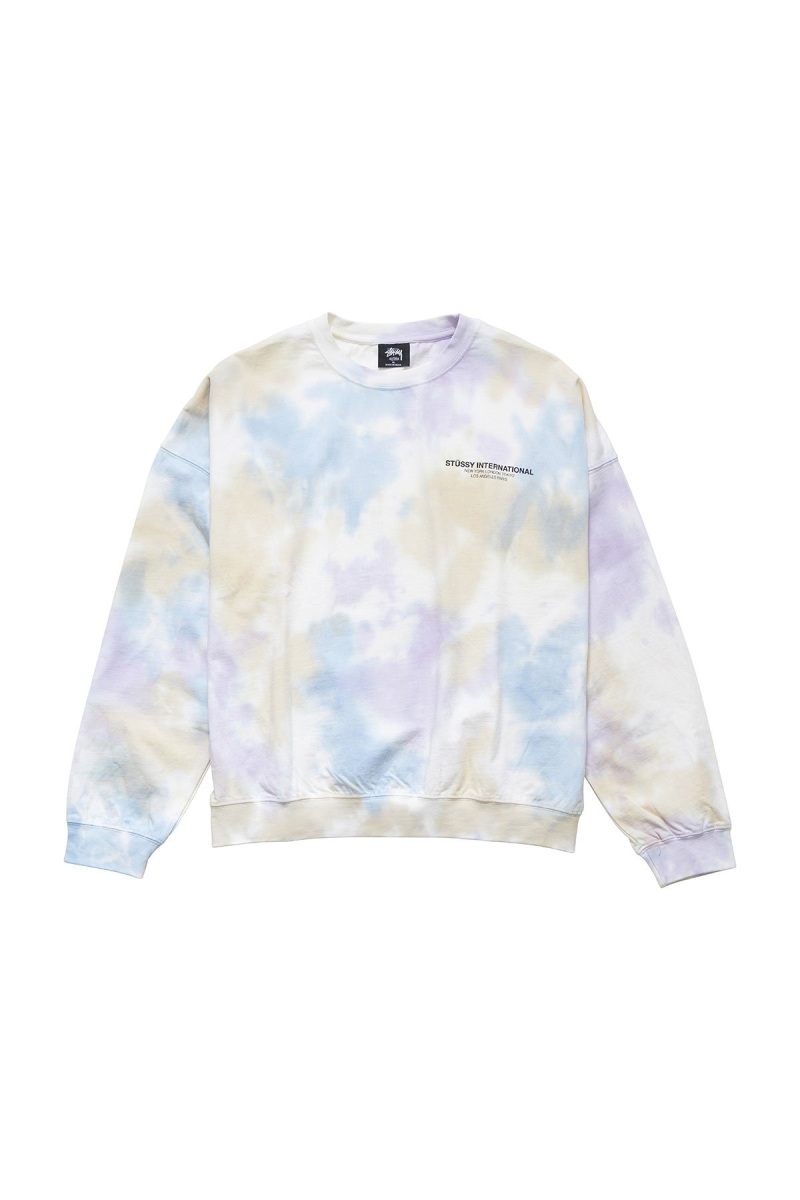 Stussy Breeze Tie Dye Crew Women\'s Sportswear Pink | IL0000750