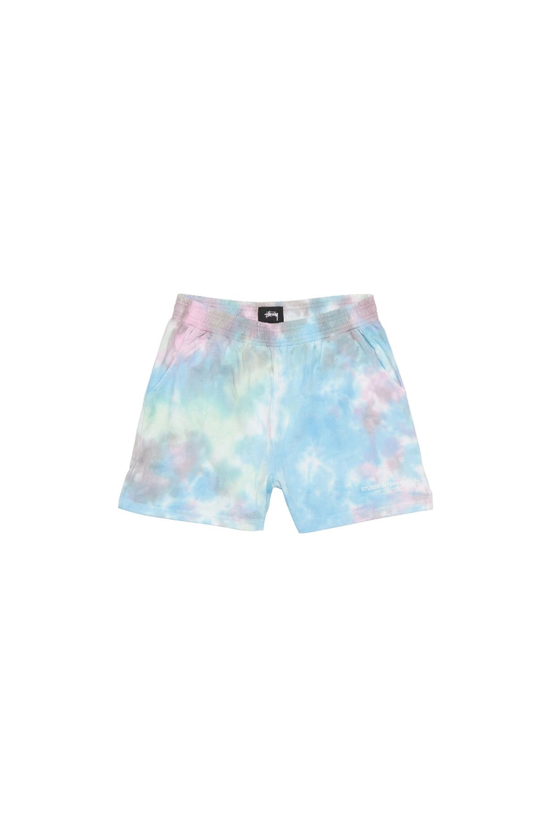 Stussy Breeze Tie Dye Short Women\'s Shorts Blue | IL0000626