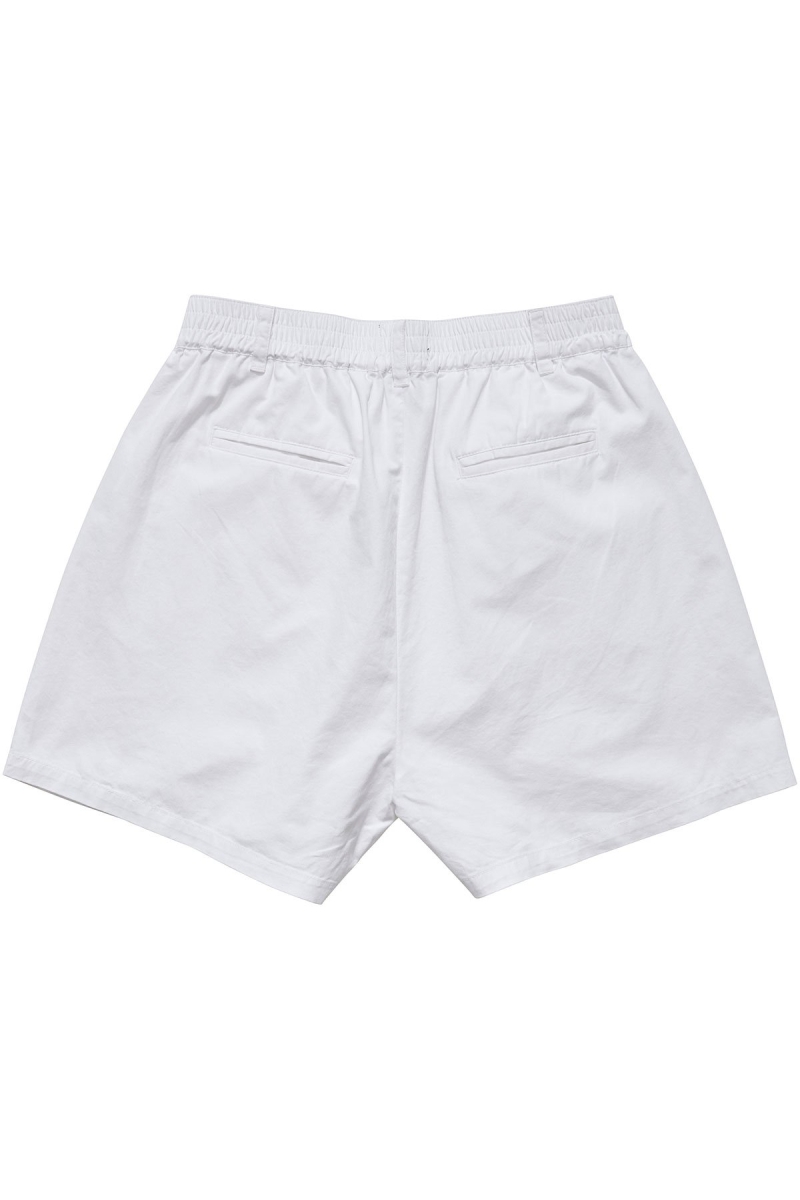 Stussy Brentwood Pleated Women's Shorts White | IL0000630