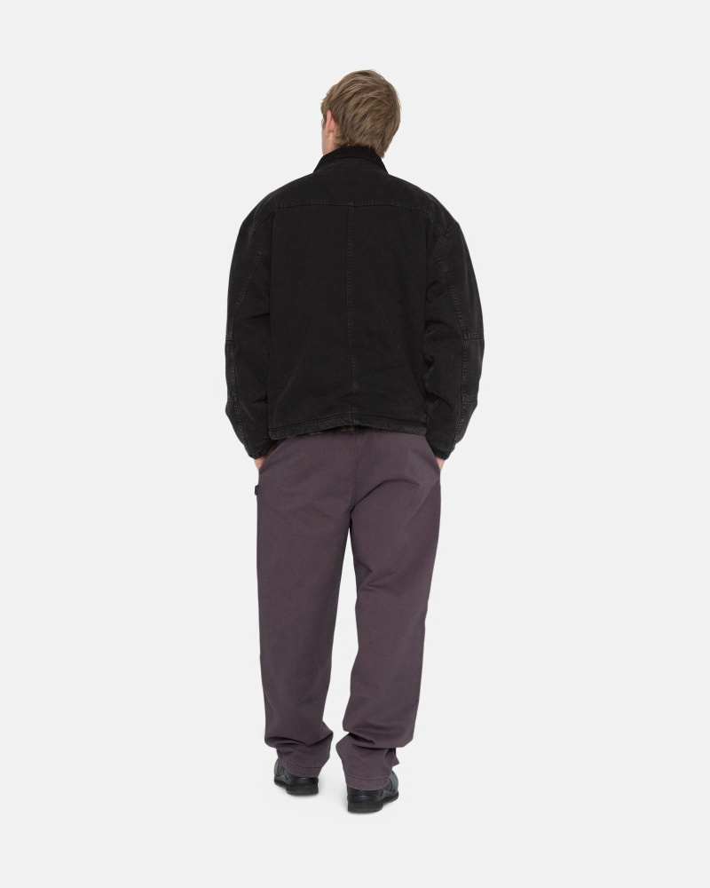 Stussy Brushed Men's Beach Pants Burgundy | IL0000543