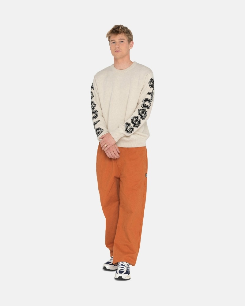 Stussy Brushed Men's Beach Pants Orange | IL0000545