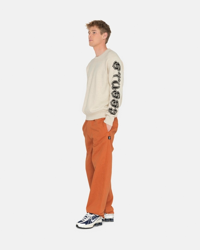 Stussy Brushed Men's Beach Pants Orange | IL0000545