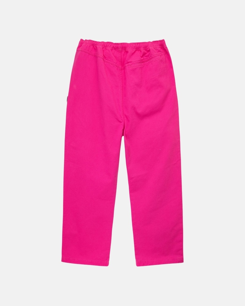 Stussy Brushed Men's Beach Pants Rose Pink | IL0000539