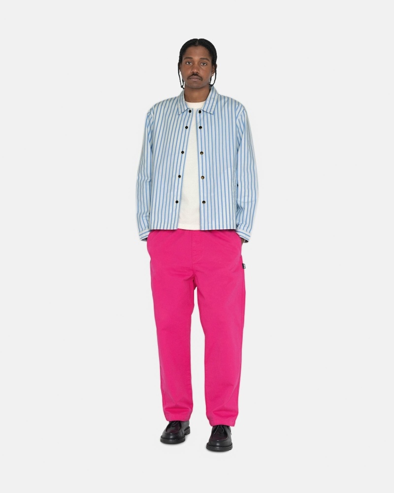 Stussy Brushed Men's Beach Pants Rose Pink | IL0000539