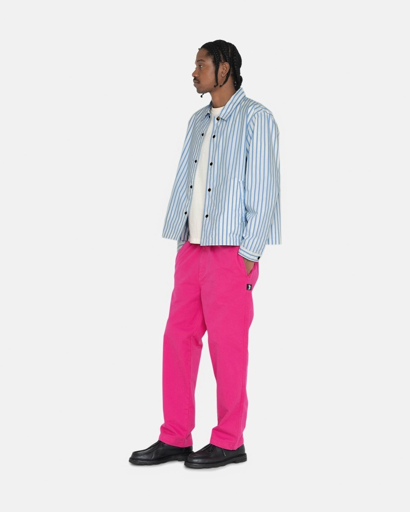 Stussy Brushed Men's Beach Pants Rose Pink | IL0000539