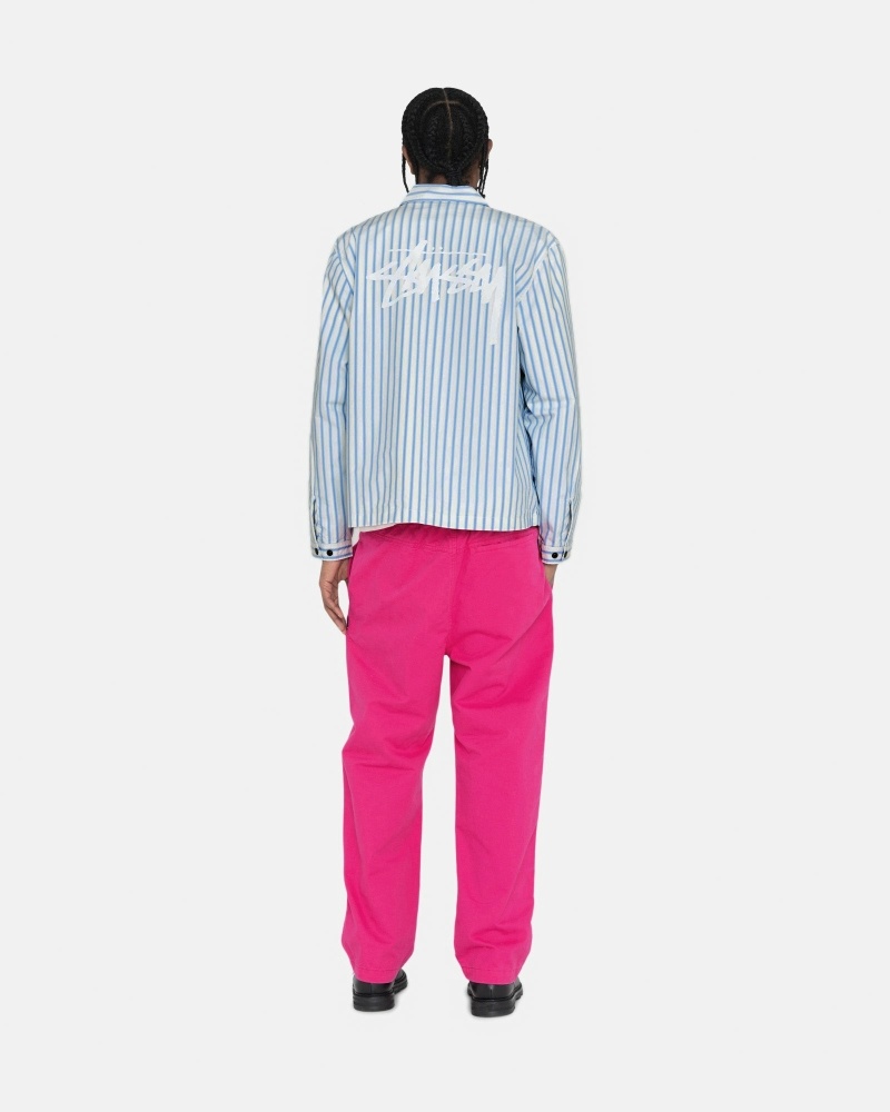 Stussy Brushed Men's Beach Pants Rose Pink | IL0000539