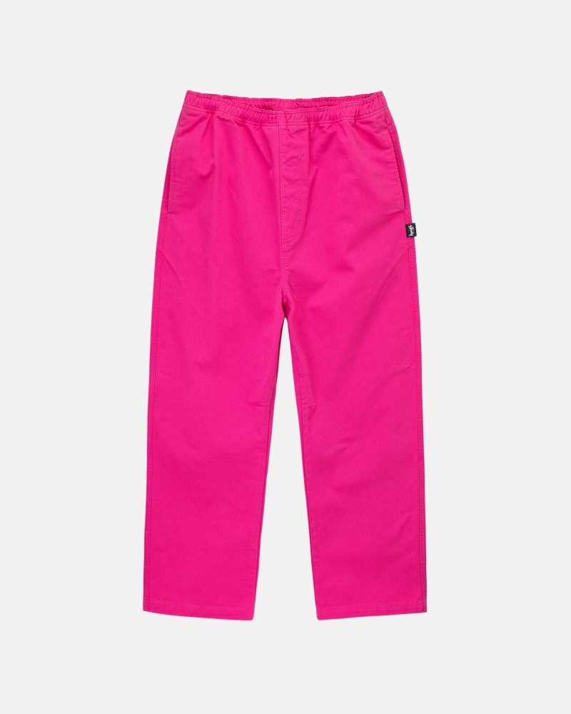 Stussy Brushed Men\'s Beach Pants Rose Pink | IL0000539