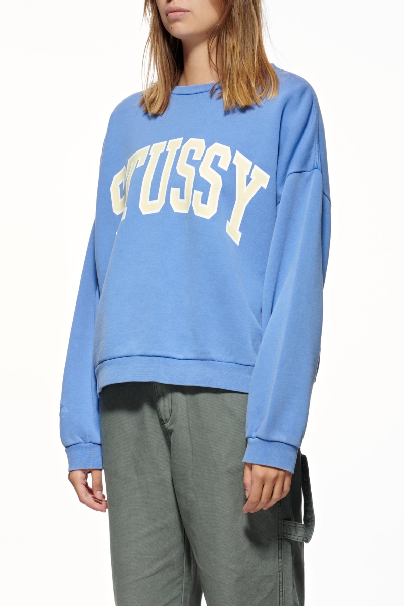 Stussy Campus OS Crew Women's Sweaters Blue | IL0000821