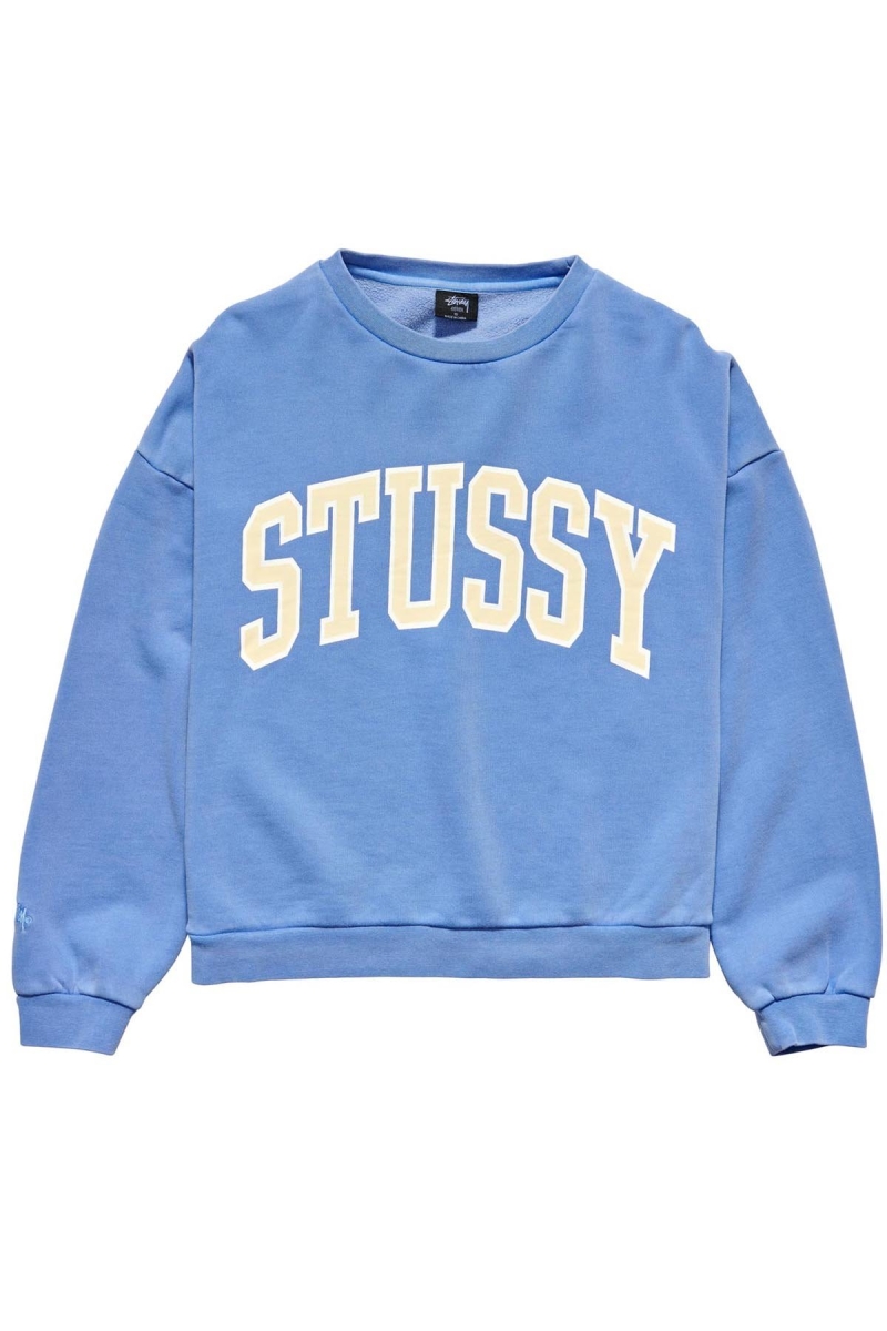 Stussy Campus OS Crew Women\'s Sweaters Blue | IL0000821