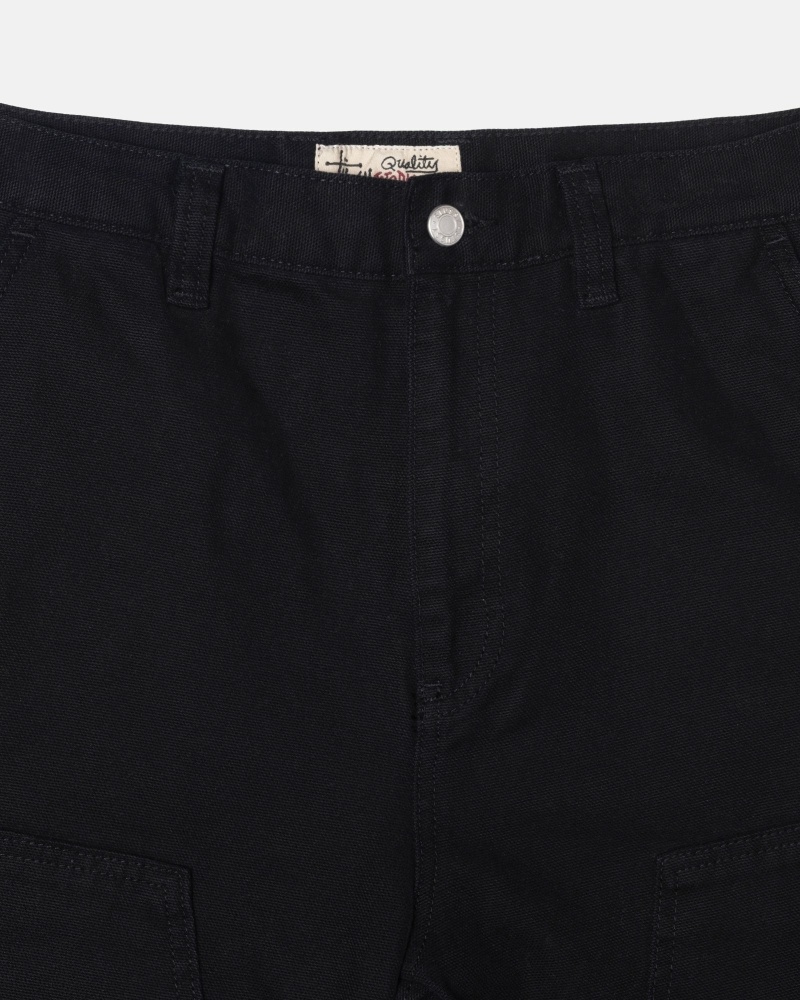 Stussy Canvas Men's Work Pants Black | IL0000551