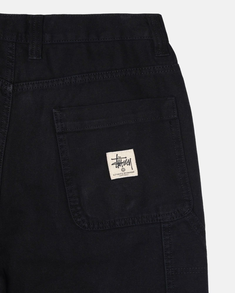 Stussy Canvas Men's Work Pants Black | IL0000551