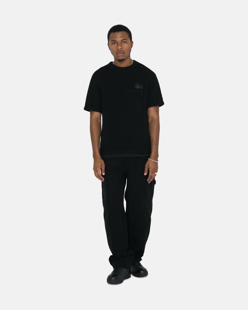 Stussy Canvas Men's Work Pants Black | IL0000551