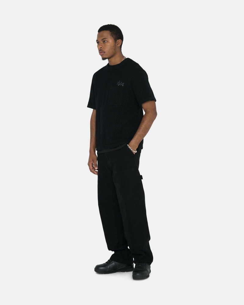 Stussy Canvas Men's Work Pants Black | IL0000551