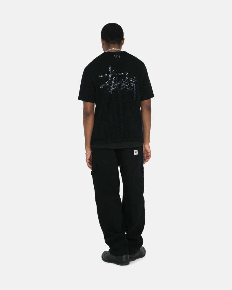 Stussy Canvas Men's Work Pants Black | IL0000551