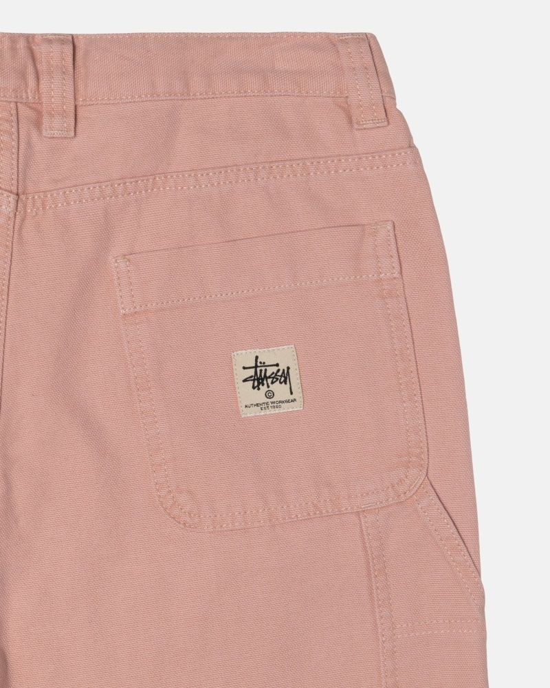 Stussy Canvas Men's Work Pants Pink | IL0000552