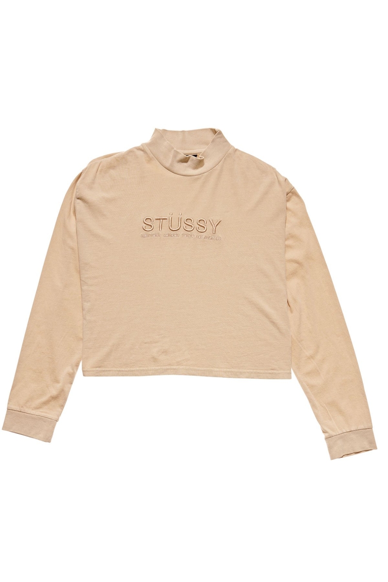 Stussy Chandler Mock Neck LS Women\'s Sweatshirts Orange | IL0000894