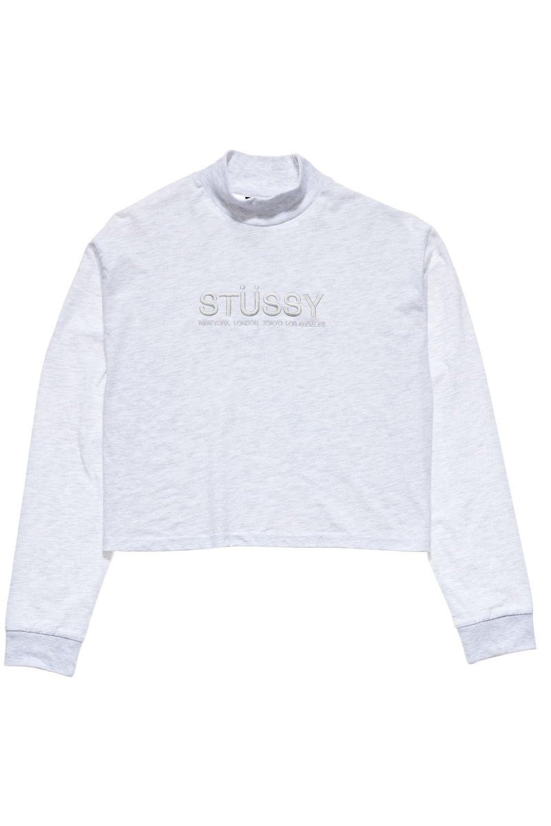 Stussy Chandler Mock Neck LS Women\'s Sweatshirts White | IL0000895