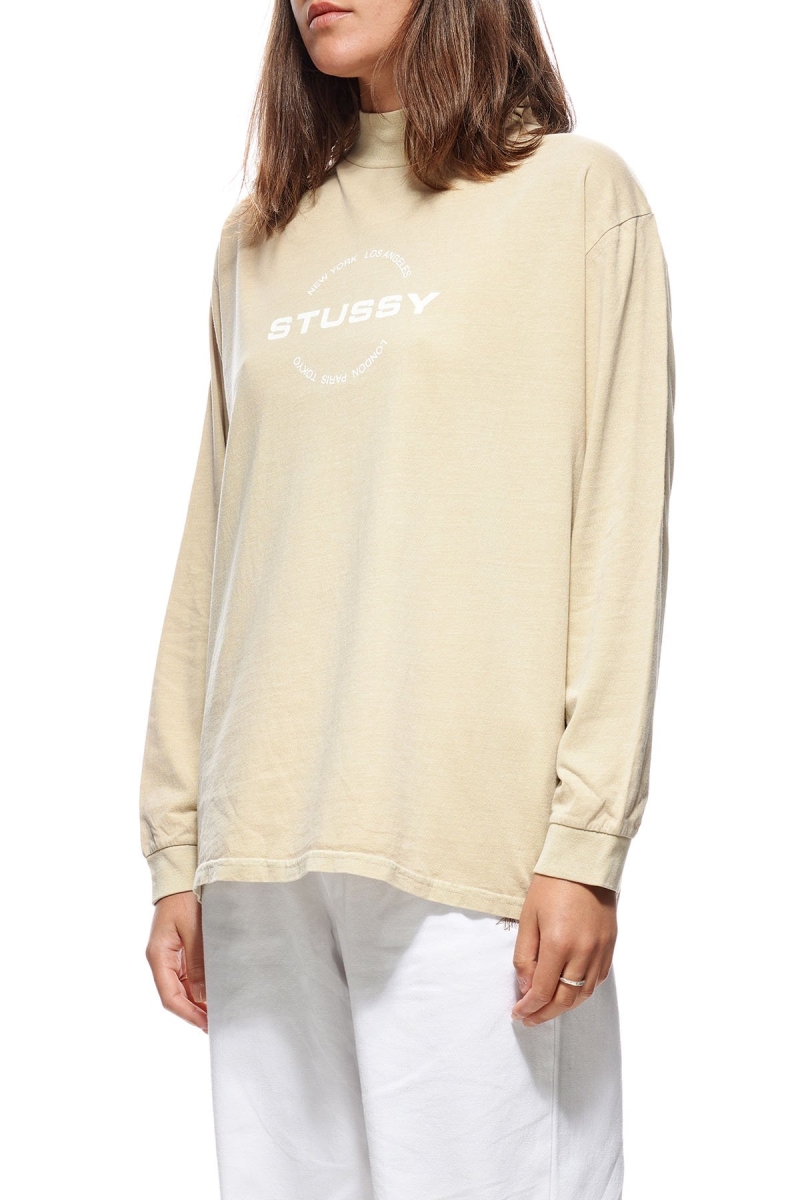 Stussy Circles Mock Neck LS OS Women's Sweatshirts Orange | IL0000897