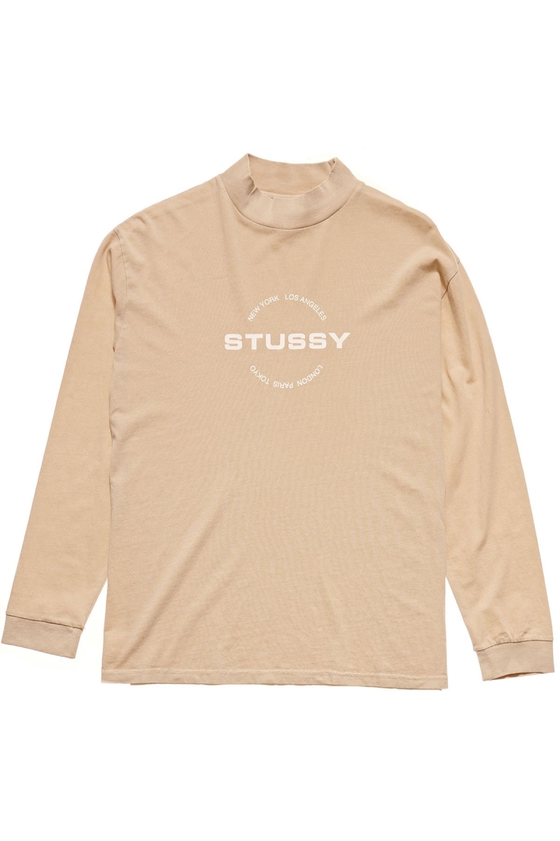 Stussy Circles Mock Neck LS OS Women\'s Sweatshirts Orange | IL0000897