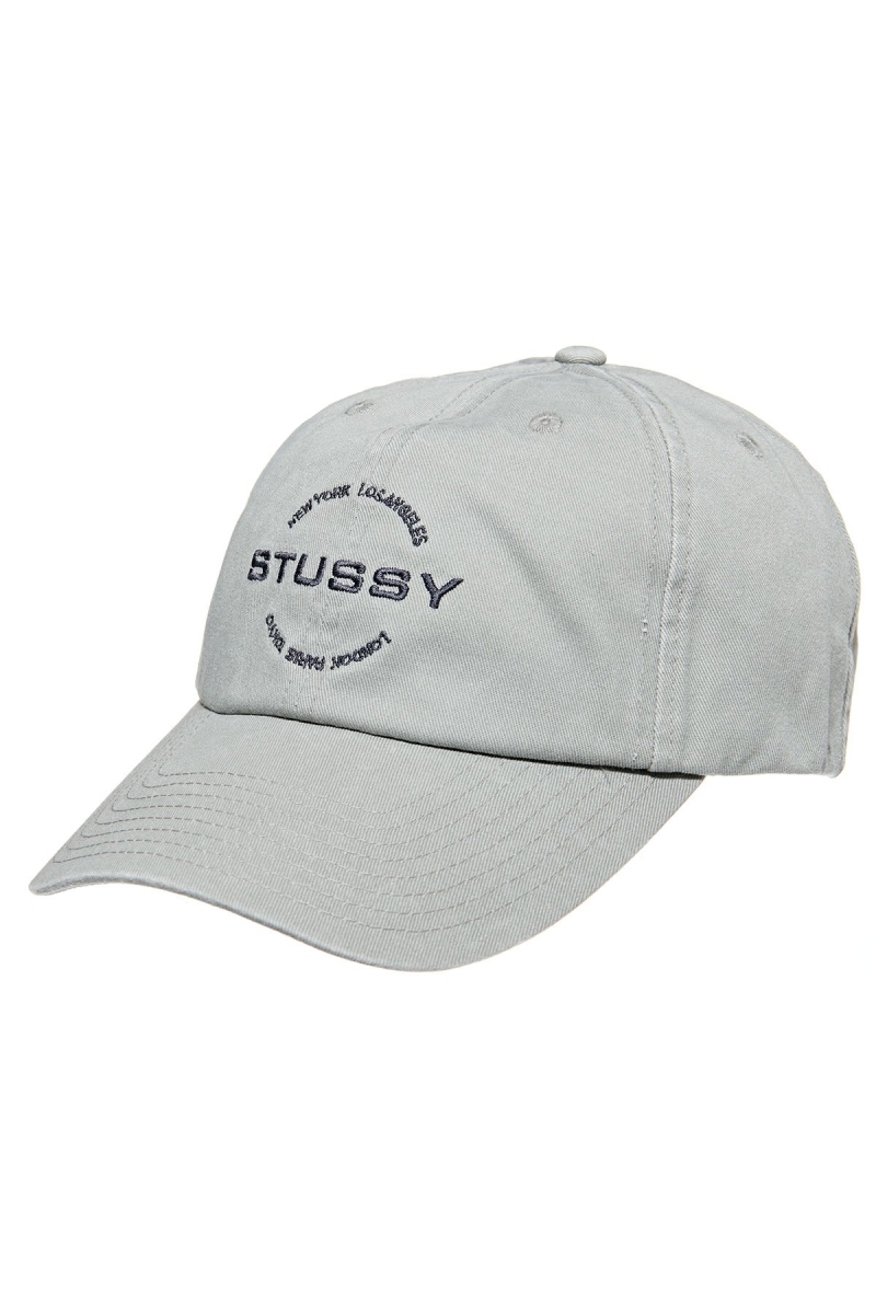 Stussy City Circle Low Pro Men\'s Hats Grey | IL0000417