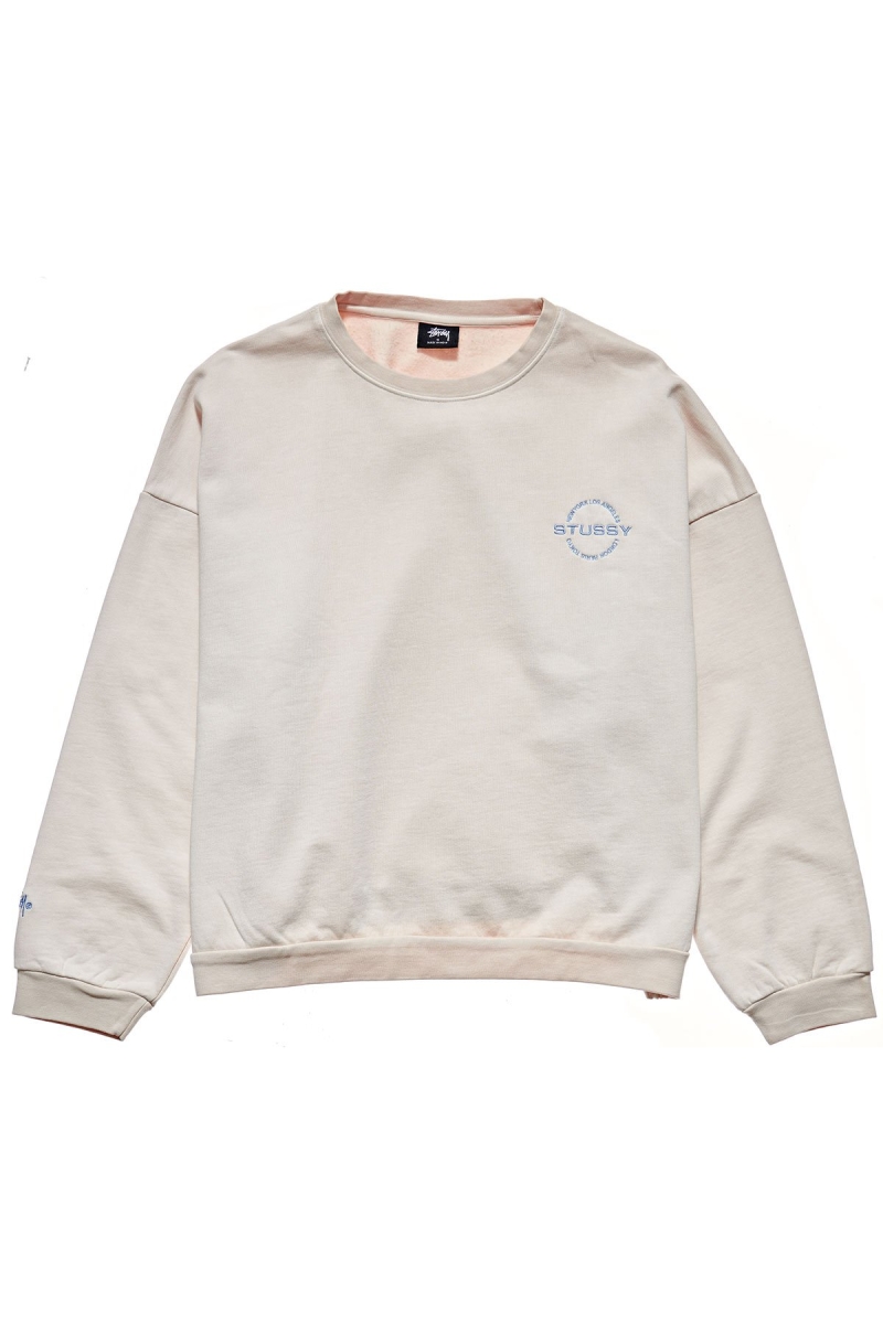 Stussy City Circle OS Crew Women\'s Sweaters White | IL0000825