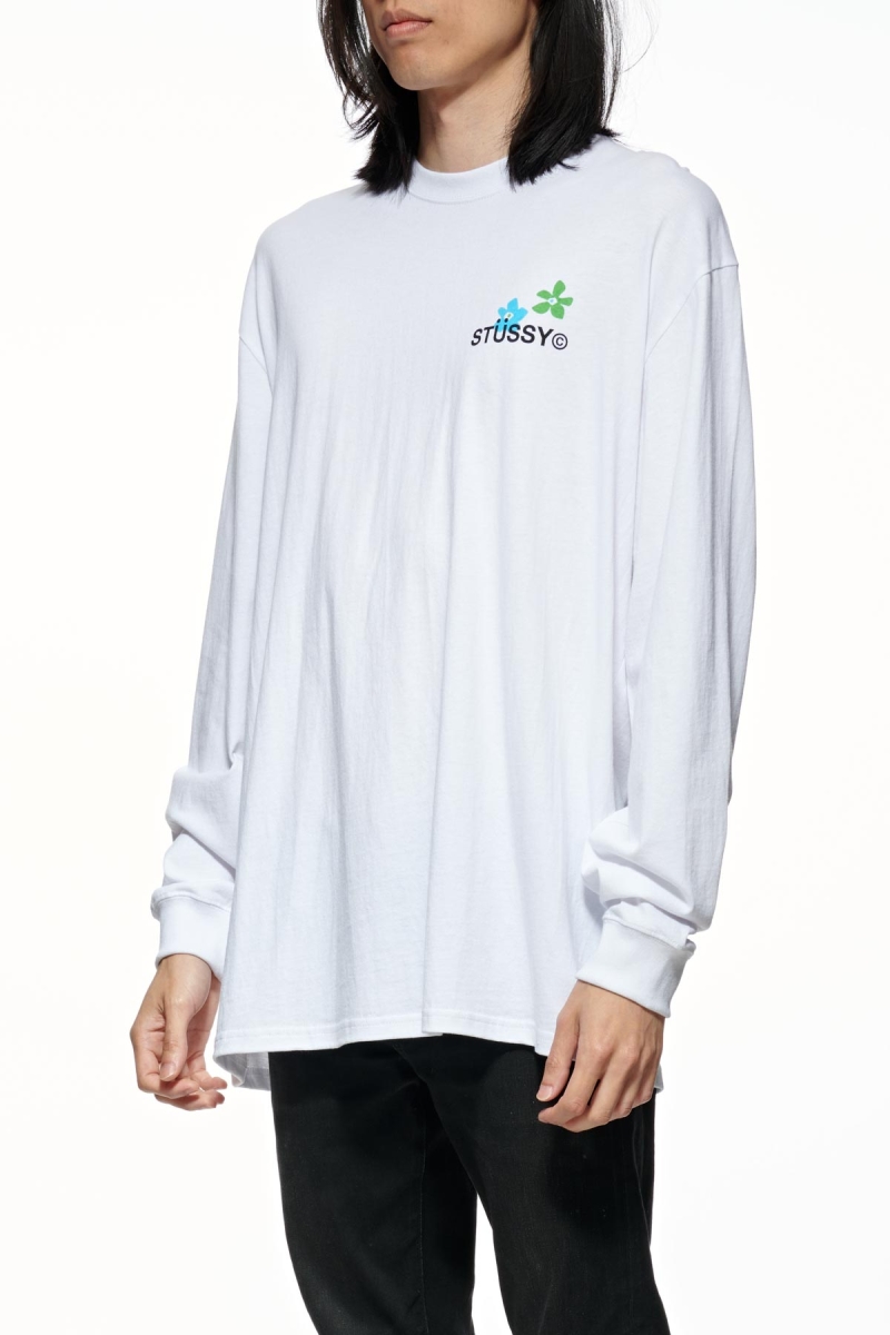 Stussy City Flowers Men's Sweatshirts White | IL0000905