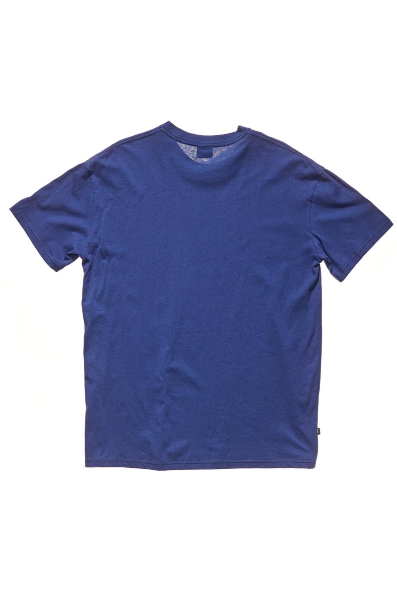 Stussy City Stack Men's T Shirts Navy | IL0000128