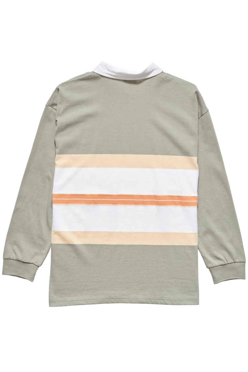 Stussy Claremont OS Rugby Women's Sweatshirts Grey | IL0000908