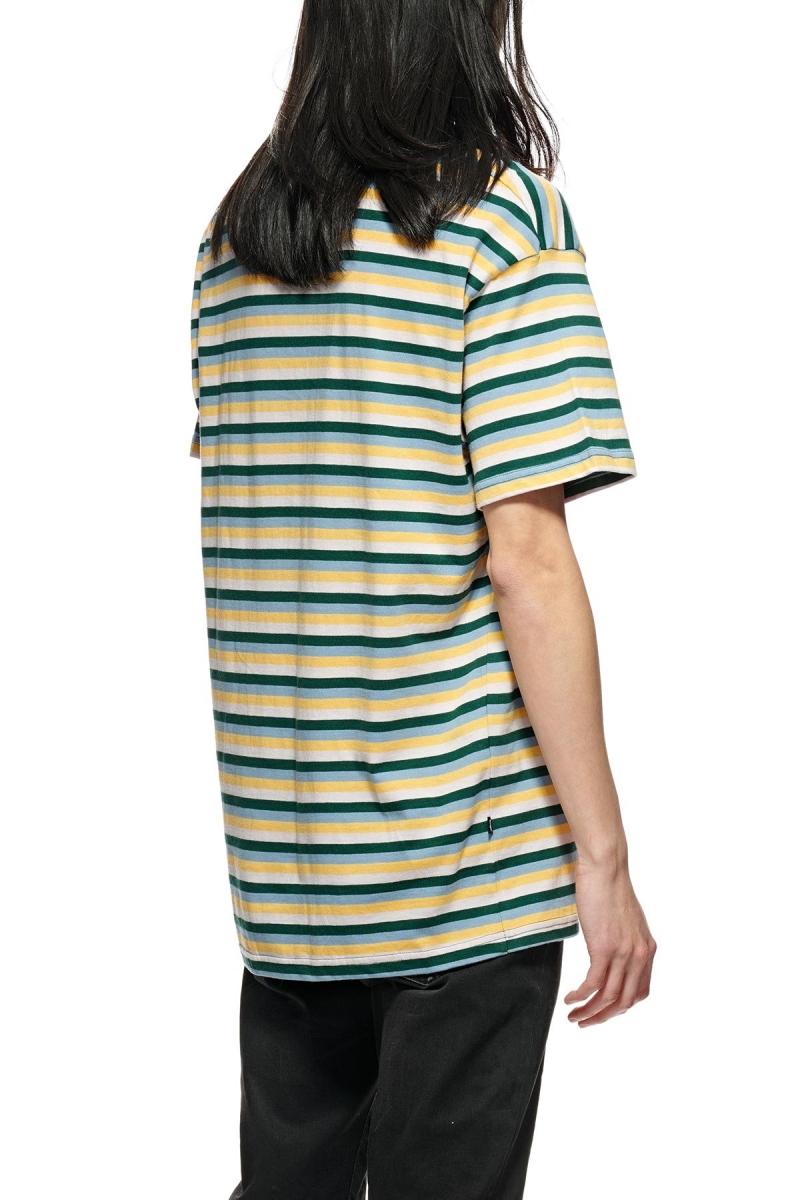 Stussy Classic Stripe SS Men's T Shirts Blue | IL0000129