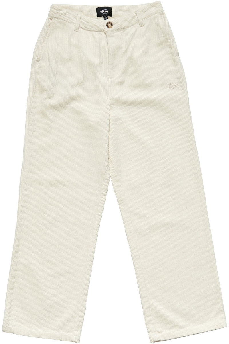 Stussy Claudette Cord Women\'s Pants White | IL0000553