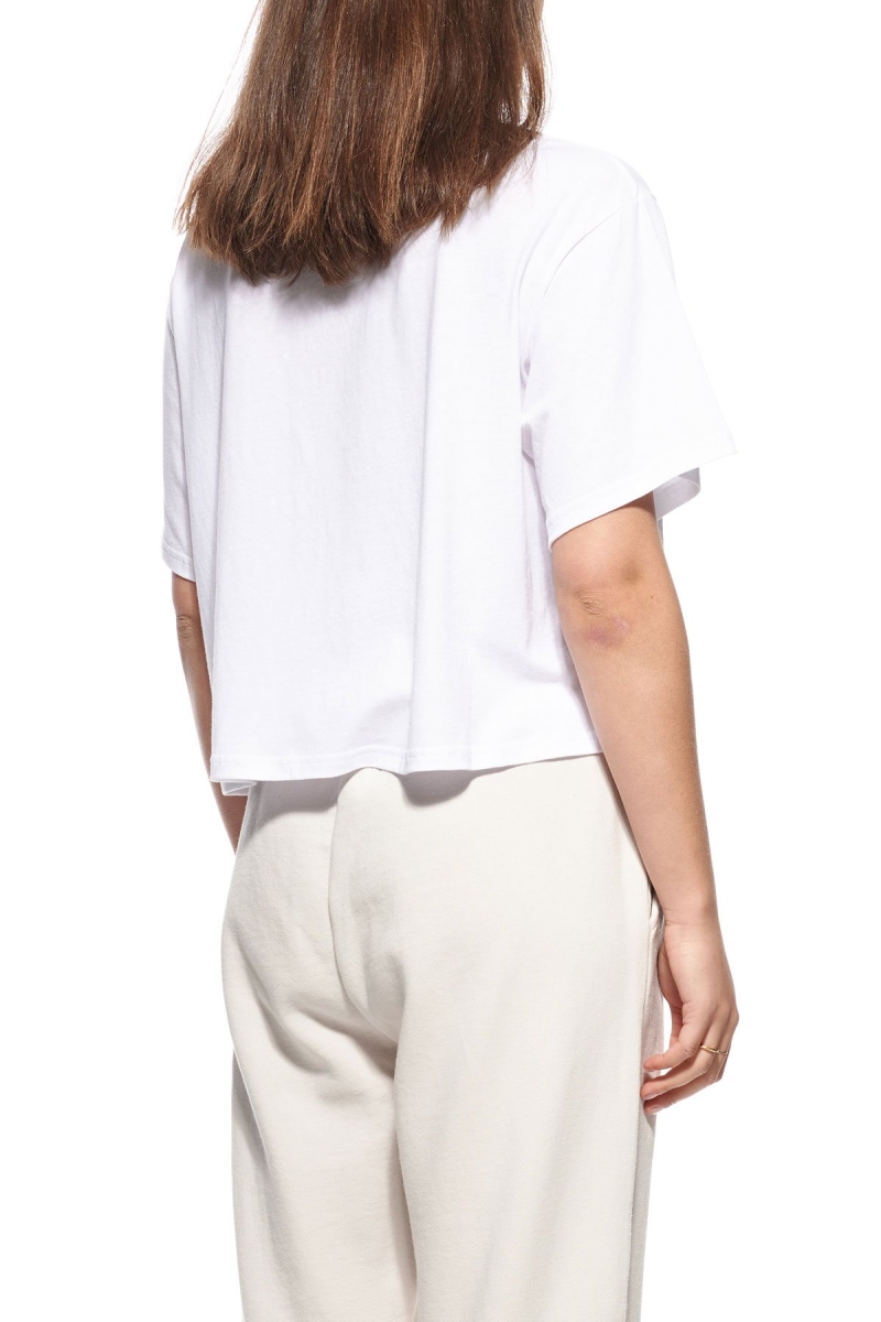 Stussy College Boxy Women's T Shirts White | IL0000130