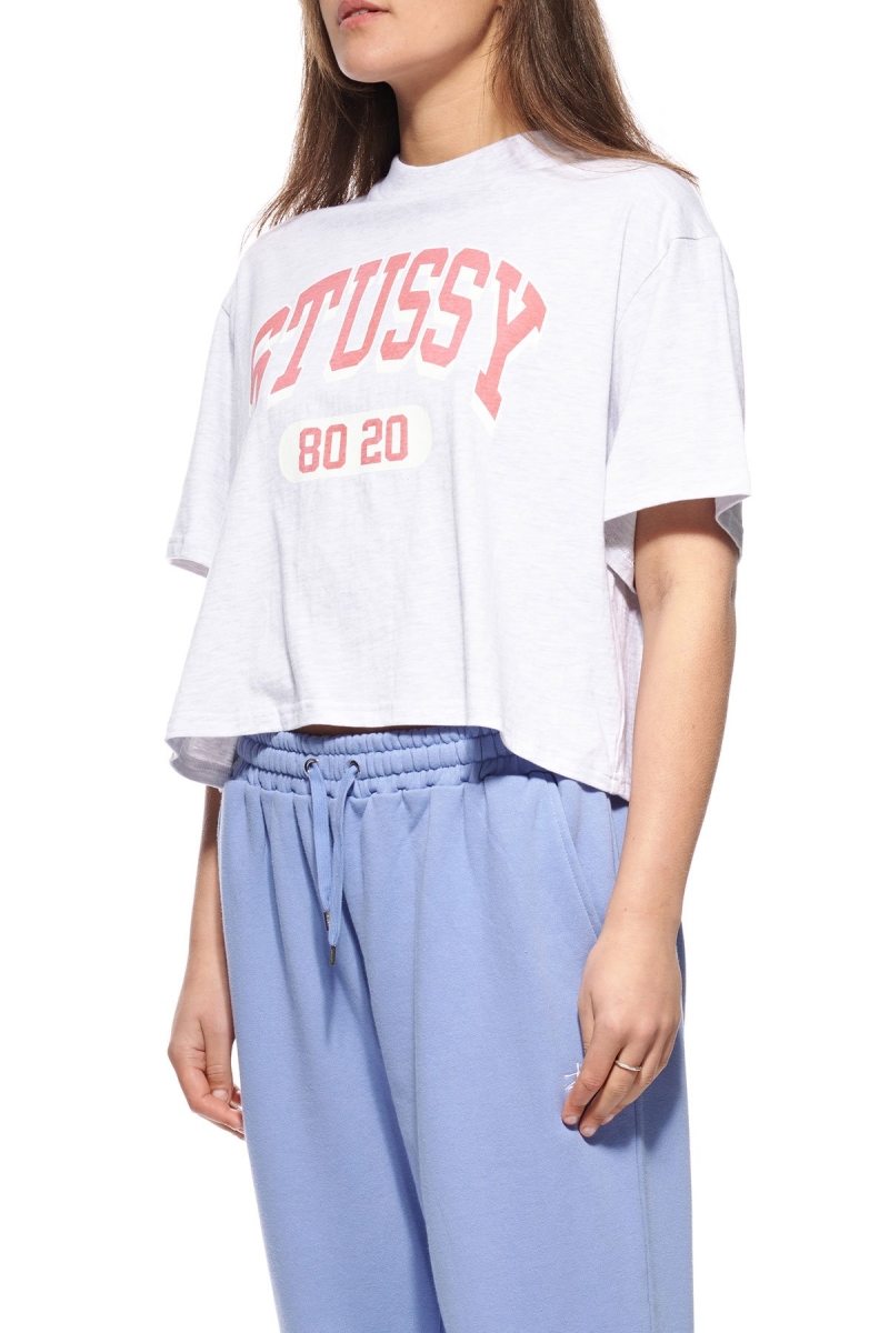 Stussy College Boxy Women's T Shirts White | IL0000131