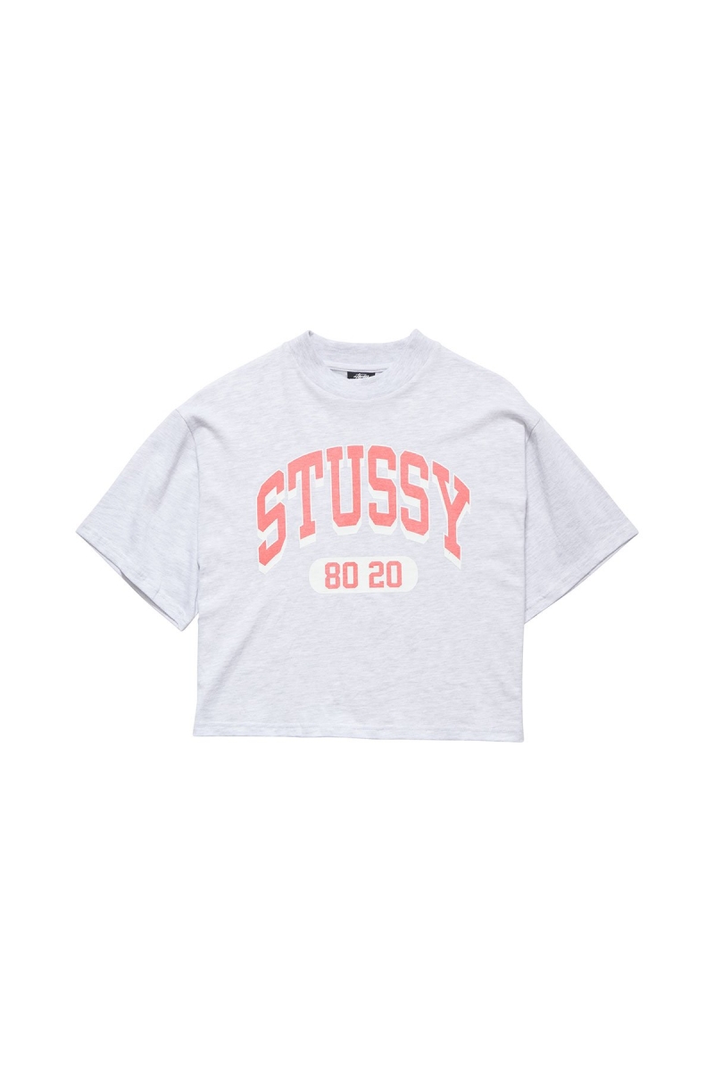 Stussy College Boxy Women\'s T Shirts White | IL0000131