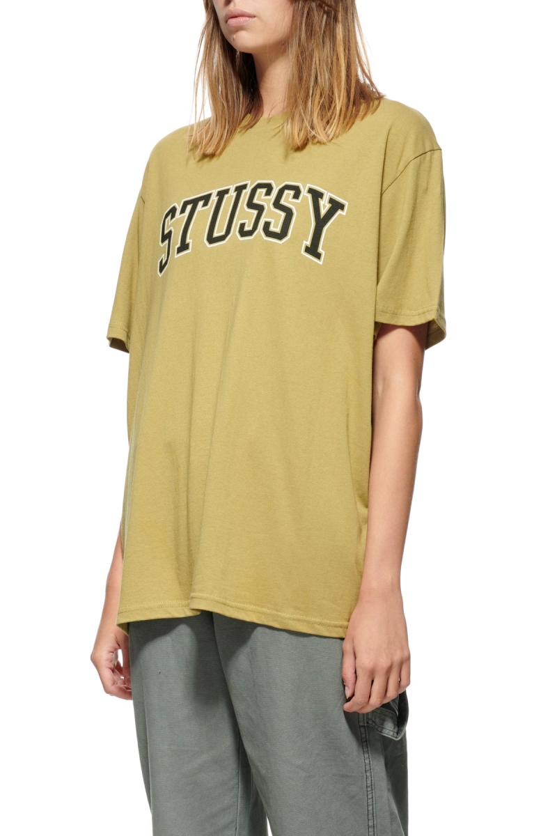 Stussy Collegiate BF Women's T Shirts Brown | IL0000133